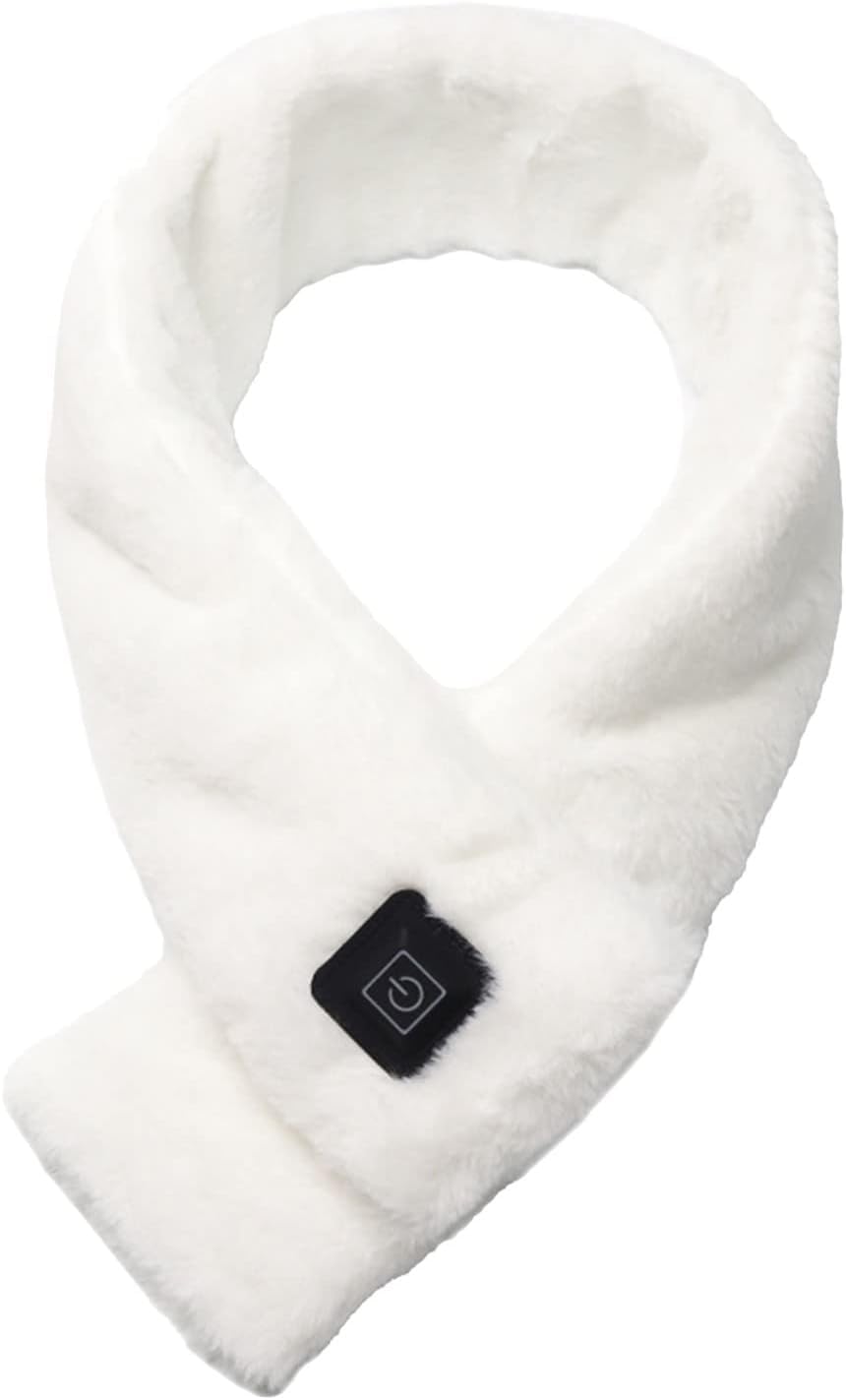 Homosolace(Exclusively 2 𝗬𝗲𝗮𝗿𝘀 Warranty Electric Heated Scarf with Heating, USB Charging, Soft Plush Material, 3-Temperature Control, Lightweight Design for Winter Warmth & Neck Pain Relief