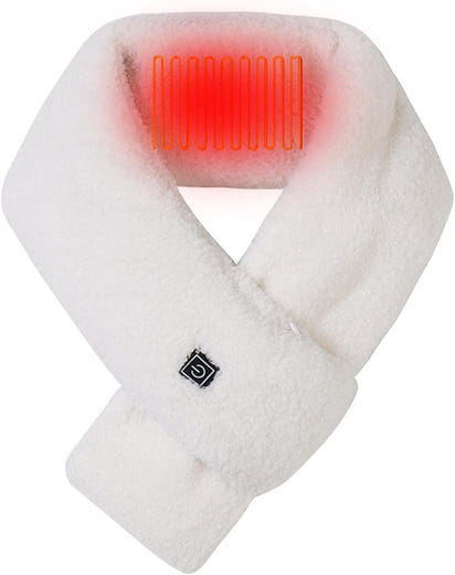 Homosolace(Exclusively 2 𝗬𝗲𝗮𝗿𝘀 Warranty Electric Heated Scarf with Heating, USB Charging, Soft Plush Material, 3-Temperature Control, Lightweight Design for Winter Warmth & Neck Pain Relief