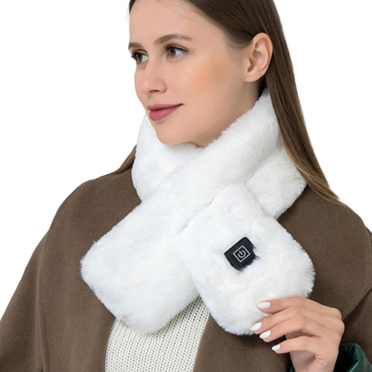 Homosolace(Exclusively 2 𝗬𝗲𝗮𝗿𝘀 Warranty Electric Heated Scarf with Heating, USB Charging, Soft Plush Material, 3-Temperature Control, Lightweight Design for Winter Warmth & Neck Pain Relief
