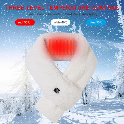 Homosolace(Exclusively 2 𝗬𝗲𝗮𝗿𝘀 Warranty Electric Heated Scarf with Heating, USB Charging, Soft Plush Material, 3-Temperature Control, Lightweight Design for Winter Warmth & Neck Pain Relief