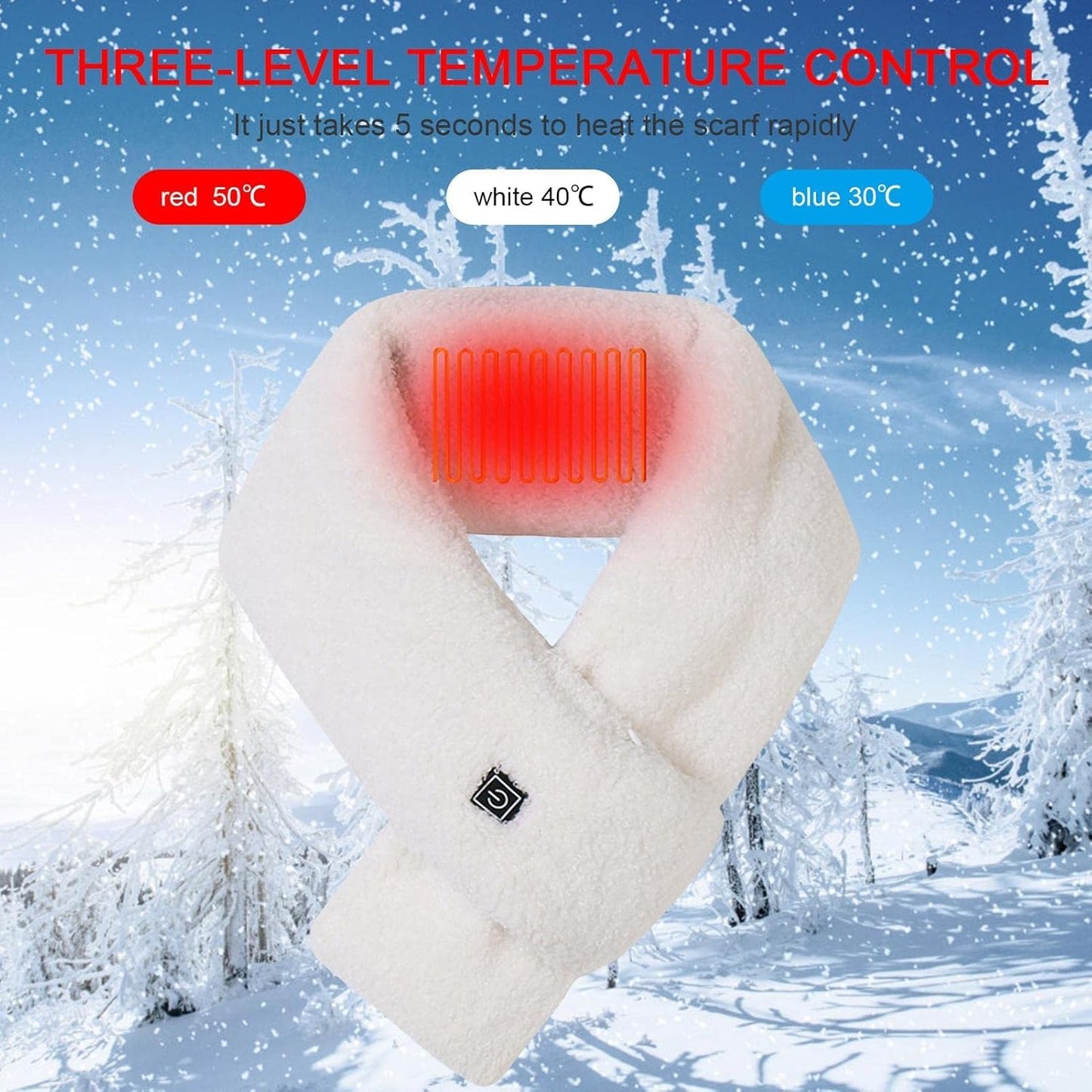 Homosolace(Exclusively 2 𝗬𝗲𝗮𝗿𝘀 Warranty Electric Heated Scarf with Heating, USB Charging, Soft Plush Material, 3-Temperature Control, Lightweight Design for Winter Warmth & Neck Pain Relief