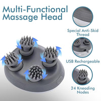 Homosolace Head Massager For Scalp | Rechargeable Electric Scalp Massager For Hair Growth | 96 Silicon Kneading Points With Detachable Heads |