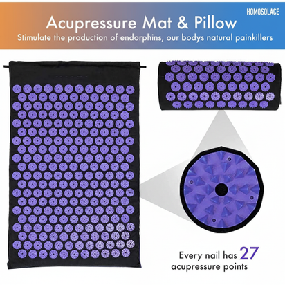 homosolace Acupressure mat Relaxation Set + Pillow + free gift